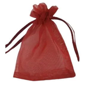 10 Pack Burgundy Organza Bag - 8cm x 10cm