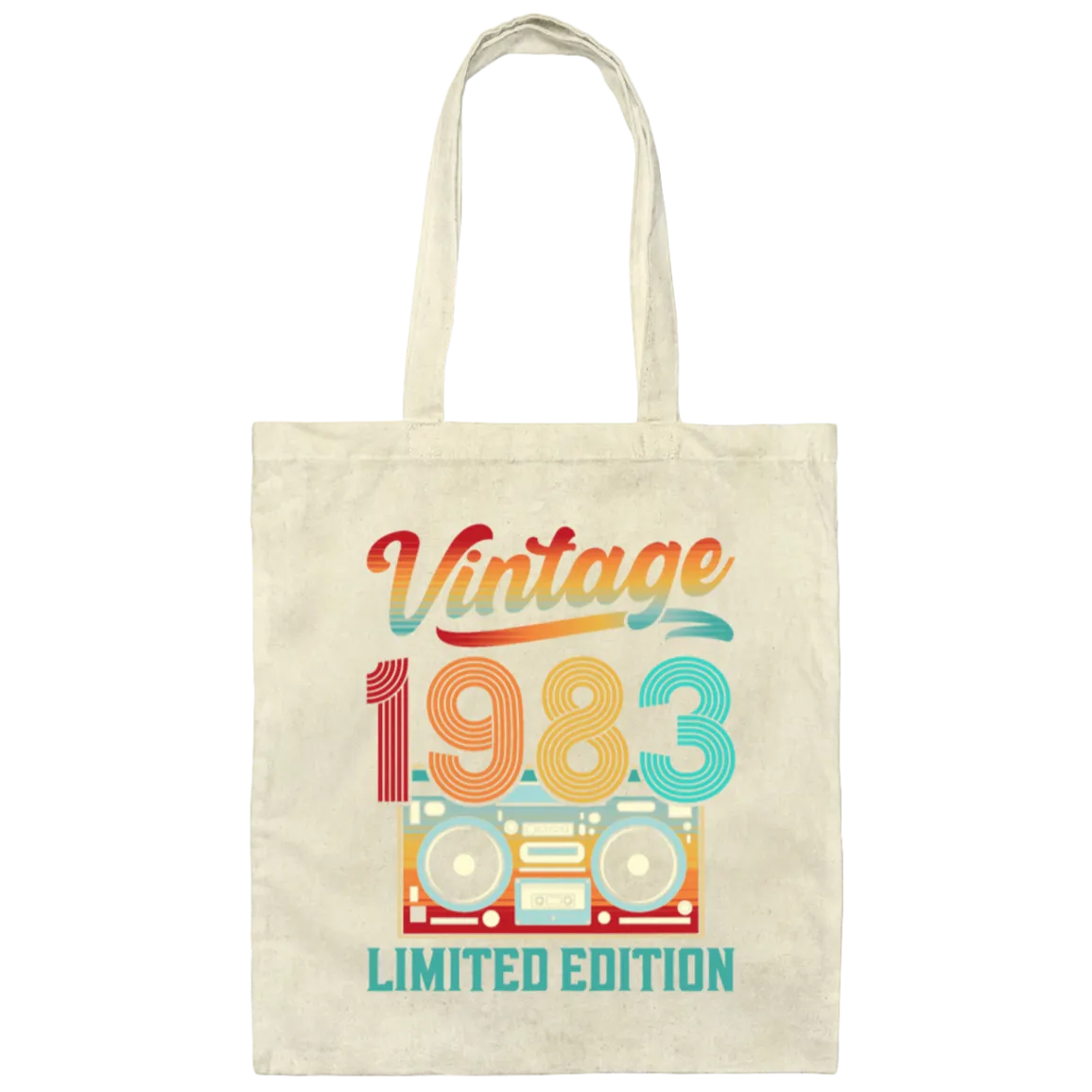 1983 Limited Edition, Vintage Cassette, 1983 Birthday Canvas Tote Bag