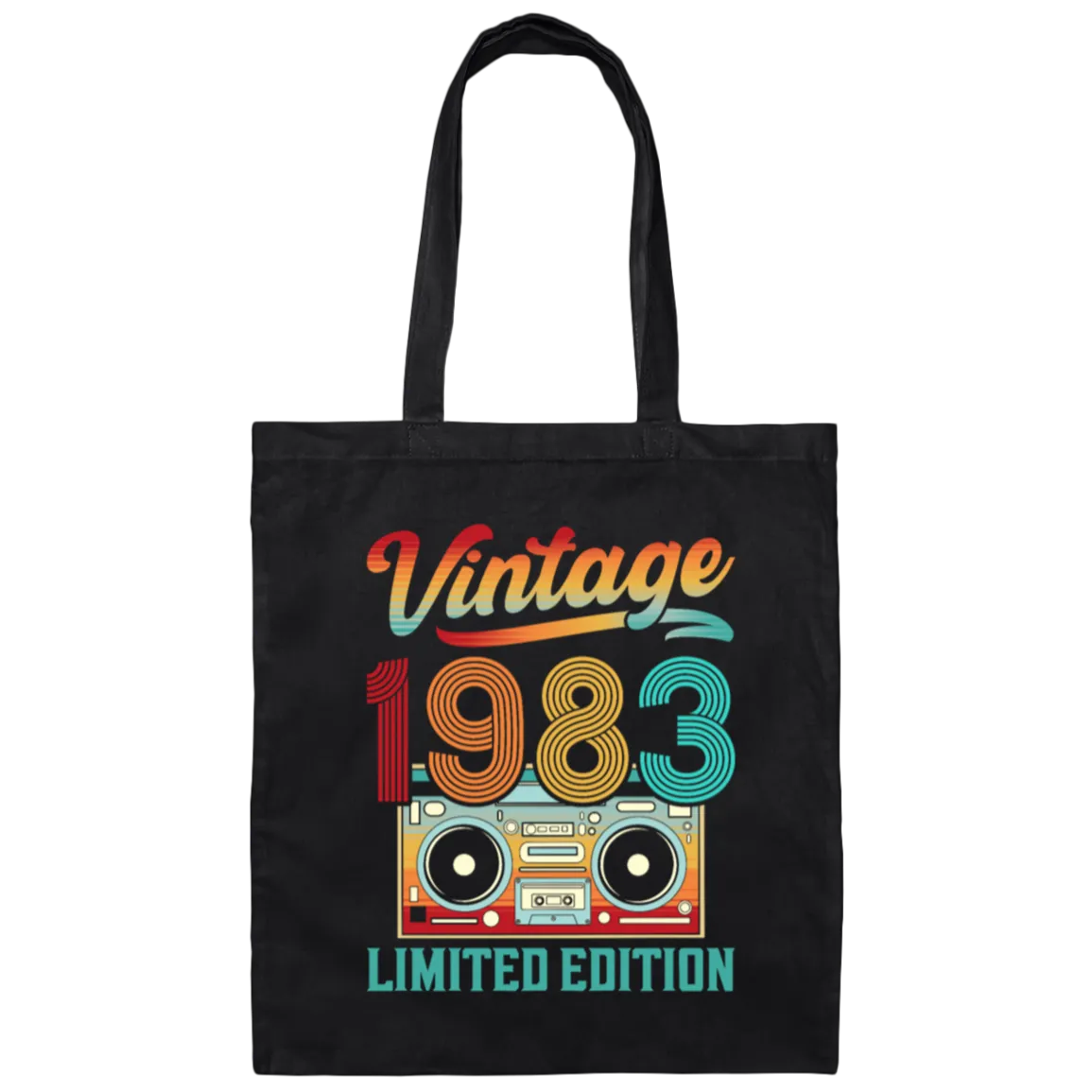 1983 Limited Edition, Vintage Cassette, 1983 Birthday Canvas Tote Bag