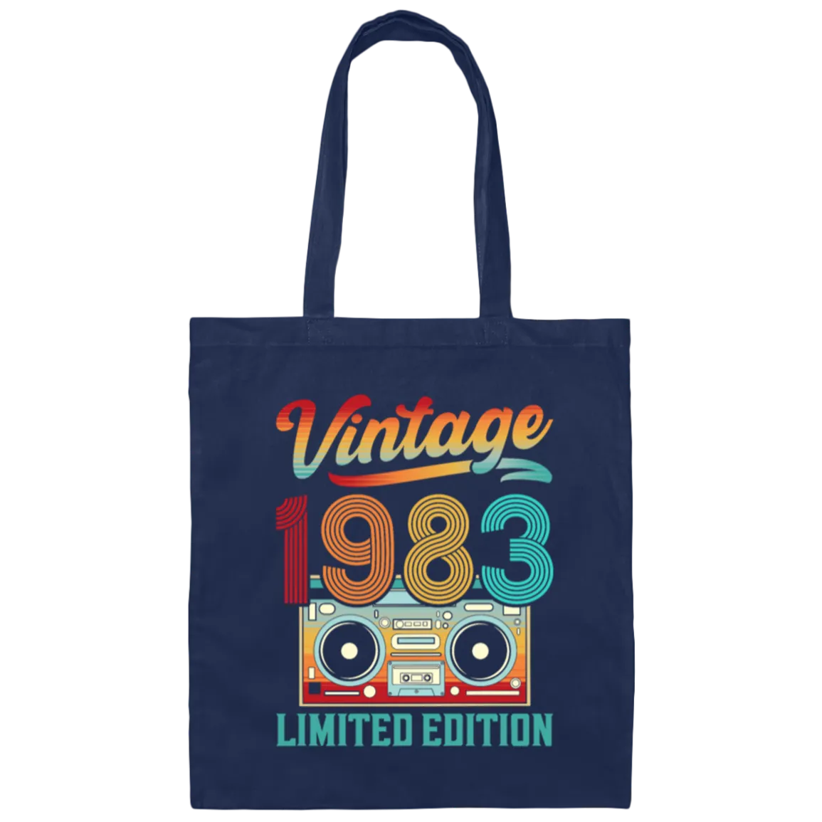 1983 Limited Edition, Vintage Cassette, 1983 Birthday Canvas Tote Bag