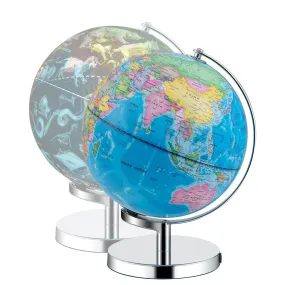 3 in 1 Illuminated World Globe with Stand for Home School Office