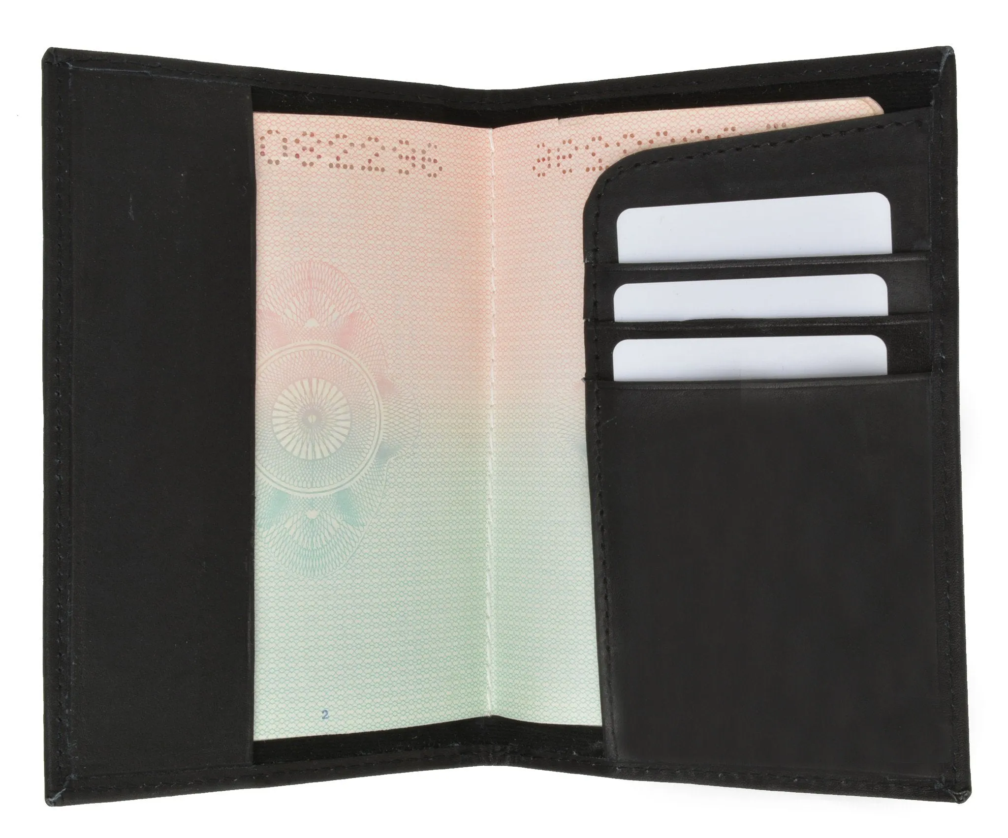 601CF USA-BLIND/Leather Passport wallet with Card holder