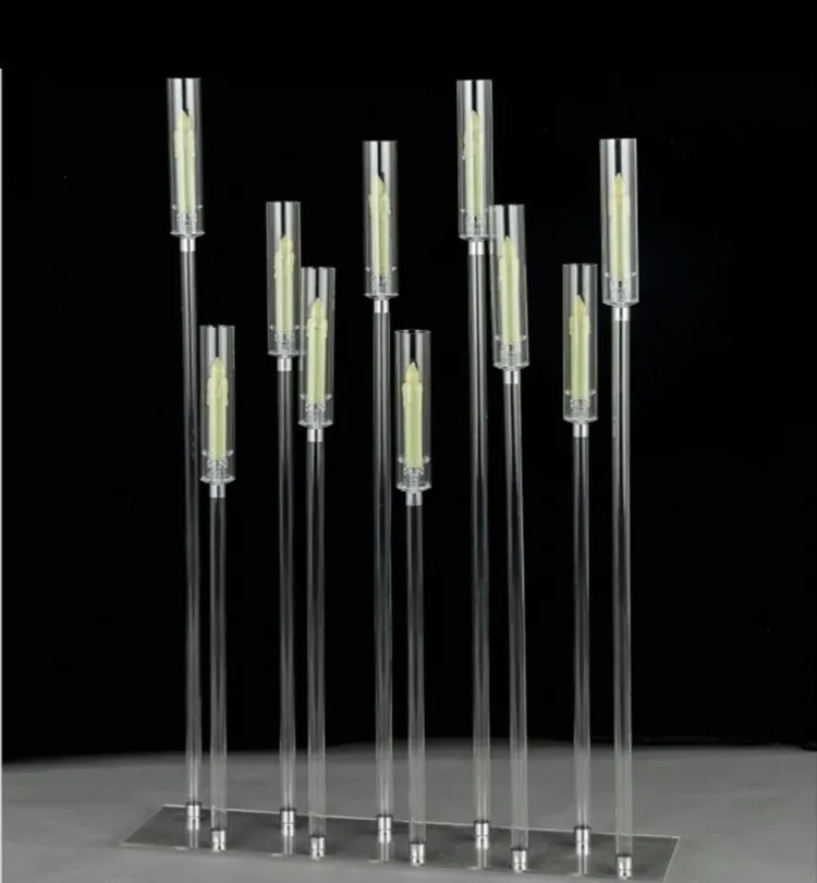 Acrylic plastic CANDELABRA 10 head on square base