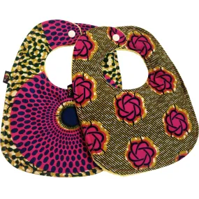 Adwoa Flowers African Print Baby Bib Set