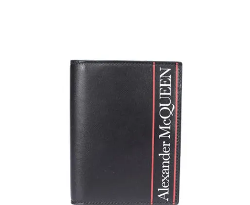 Alexander McQueen Logo Print Bifold Passport Holder