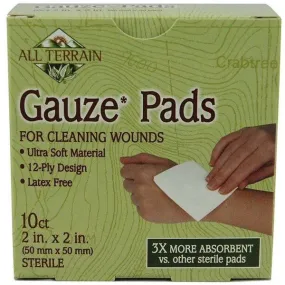 ALL TERRAIN - Latex Free Cotton Gauze Pads 2 in. x 2 in. - 10 Pads