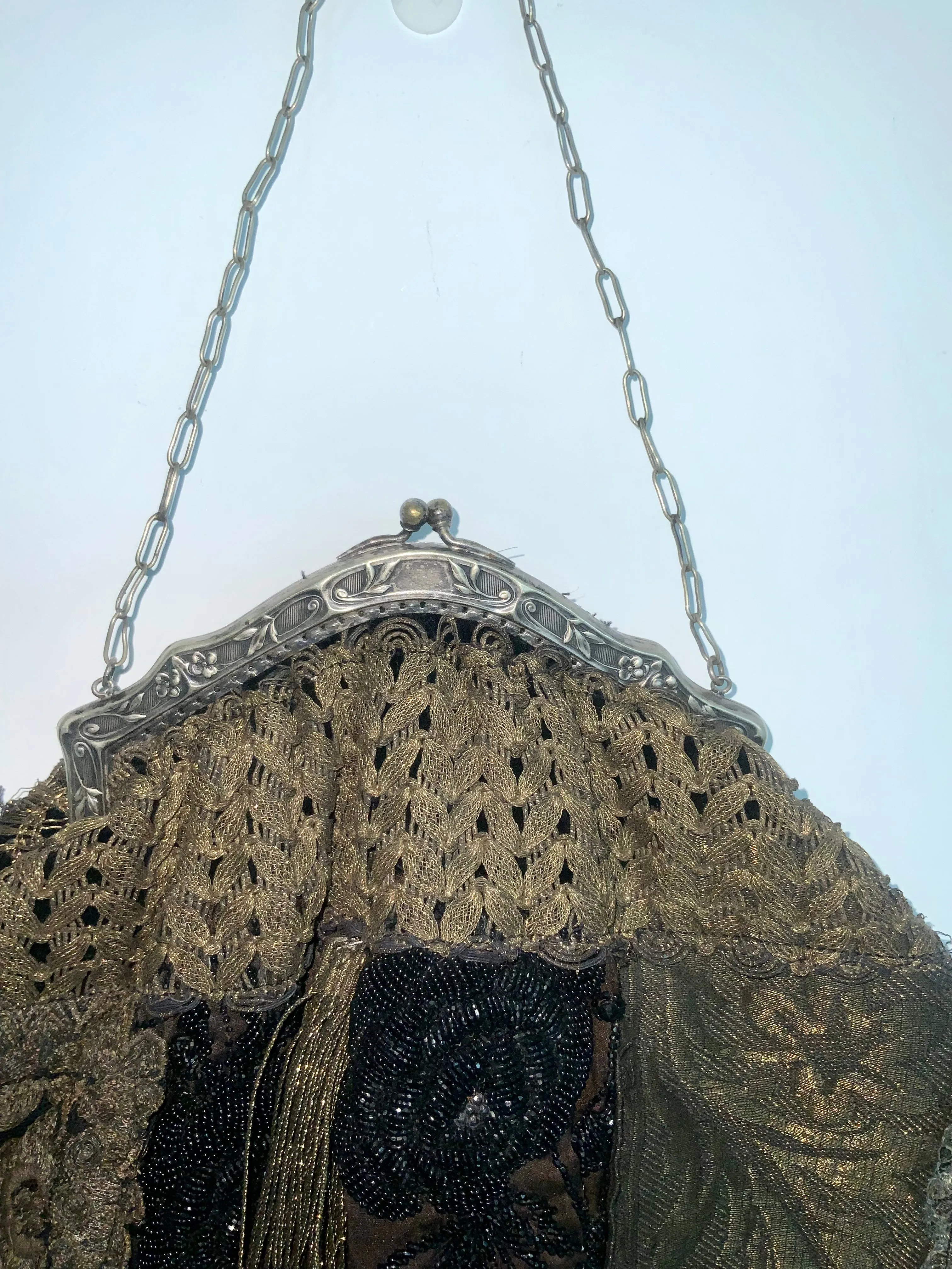 Antique Handbag - Victorian Fabric/Frame