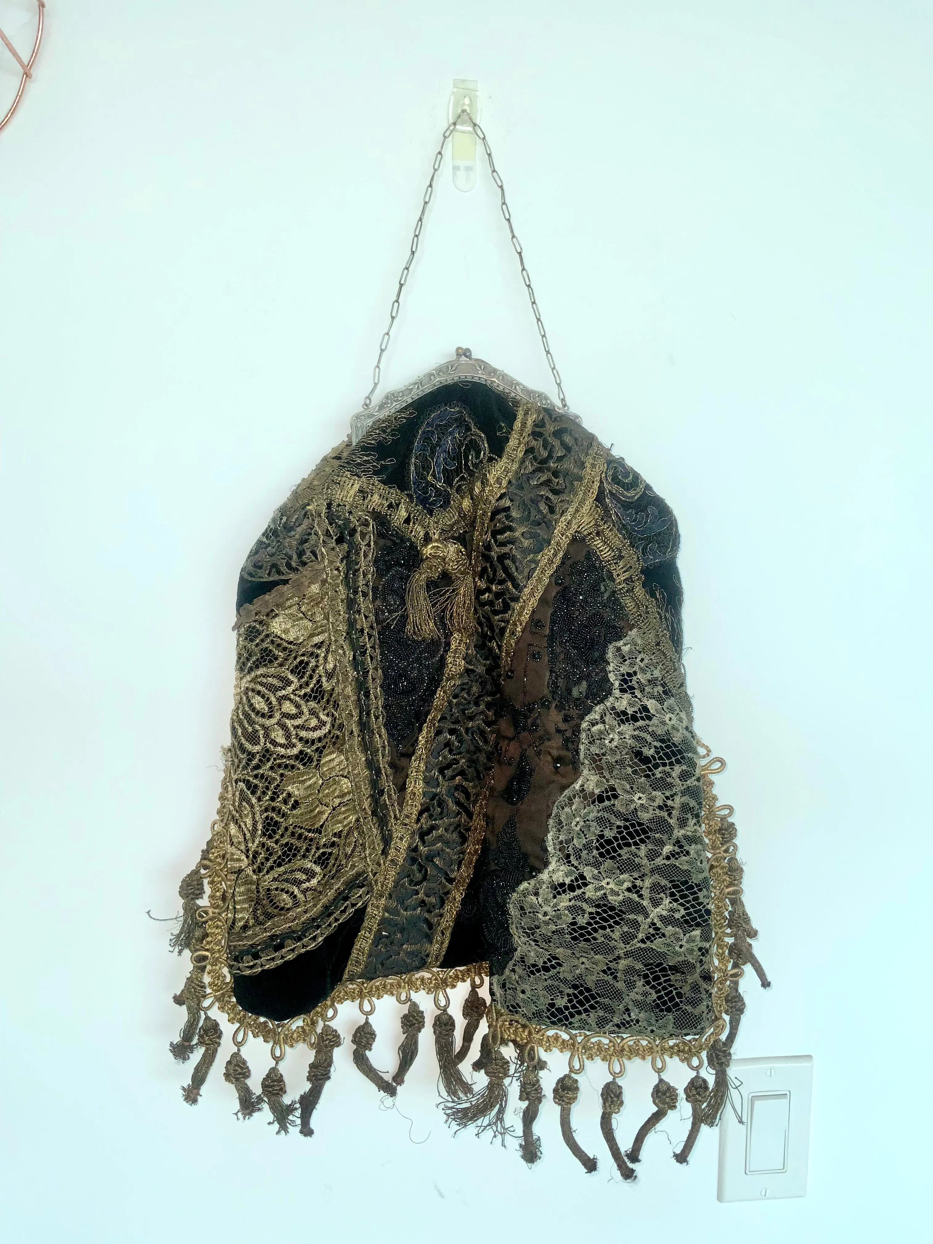 Antique Handbag - Victorian Fabric/Frame