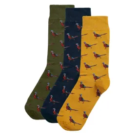 Barbour Pheasant Socks Gift Box Forest Mist