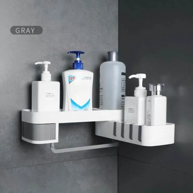 Bathroom Rotating Adjustable Shampoo Wall Shelf Organizer