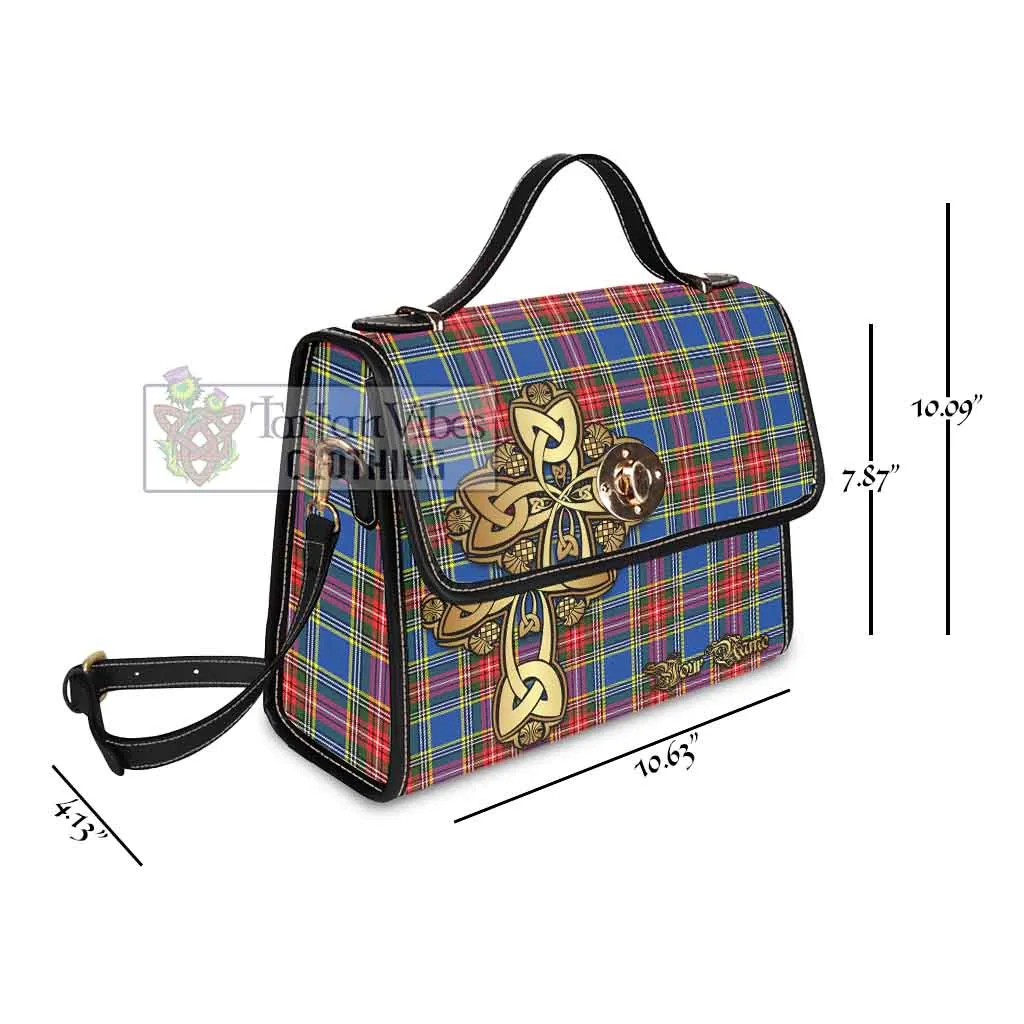 Bethune Tartan Waterproof Canvas Bag Golden Thistle Celtic Cross Style