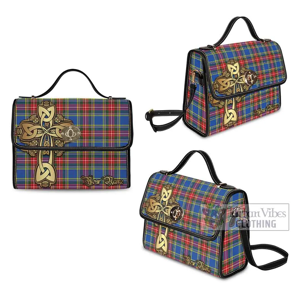 Bethune Tartan Waterproof Canvas Bag Golden Thistle Celtic Cross Style