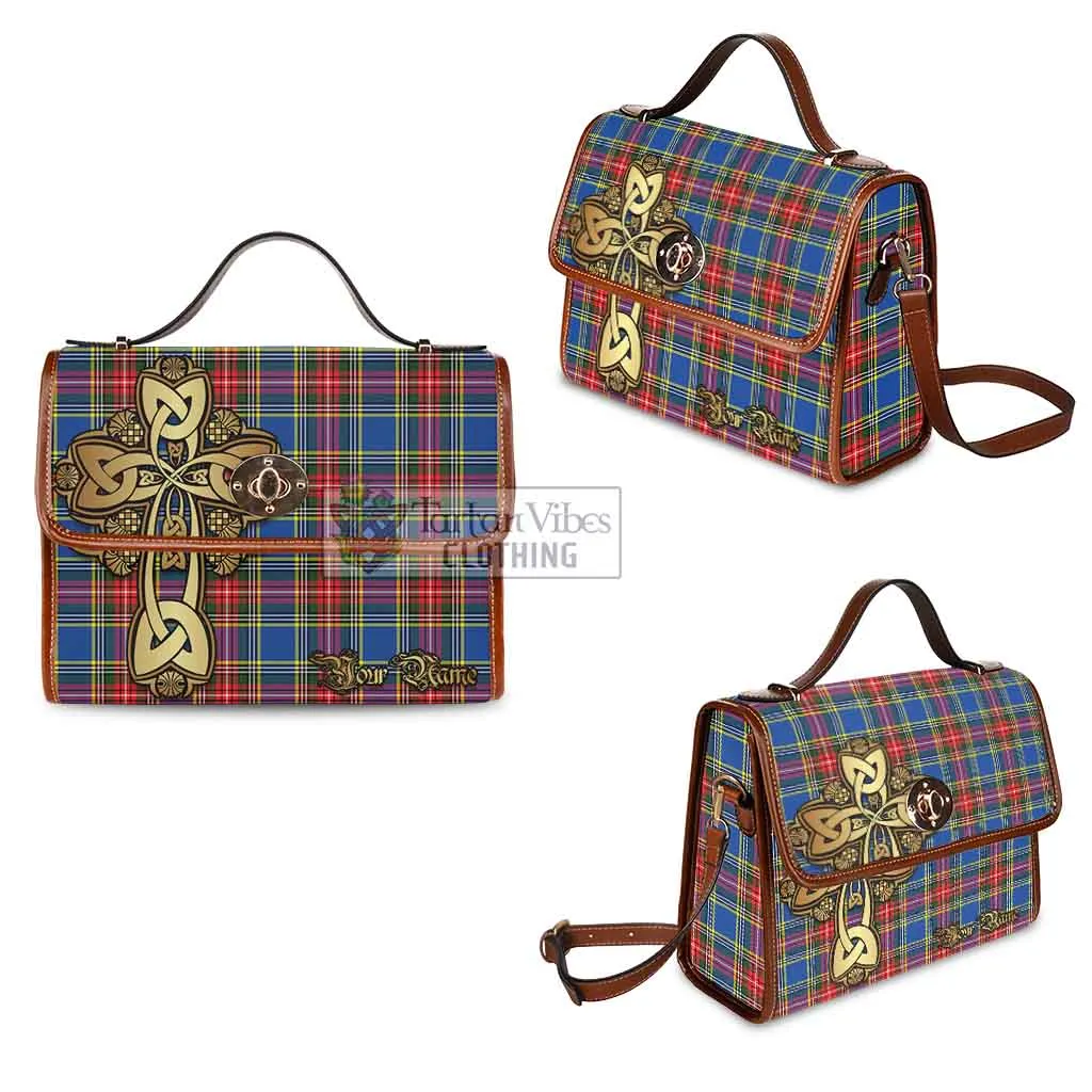 Bethune Tartan Waterproof Canvas Bag Golden Thistle Celtic Cross Style