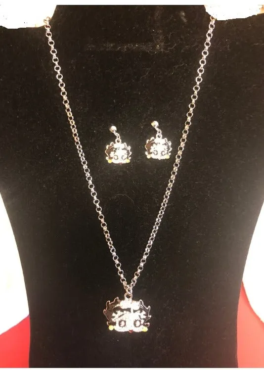 Betty Boop 3 Piece Necklace and Earrings  (Retired)  Made in 1995