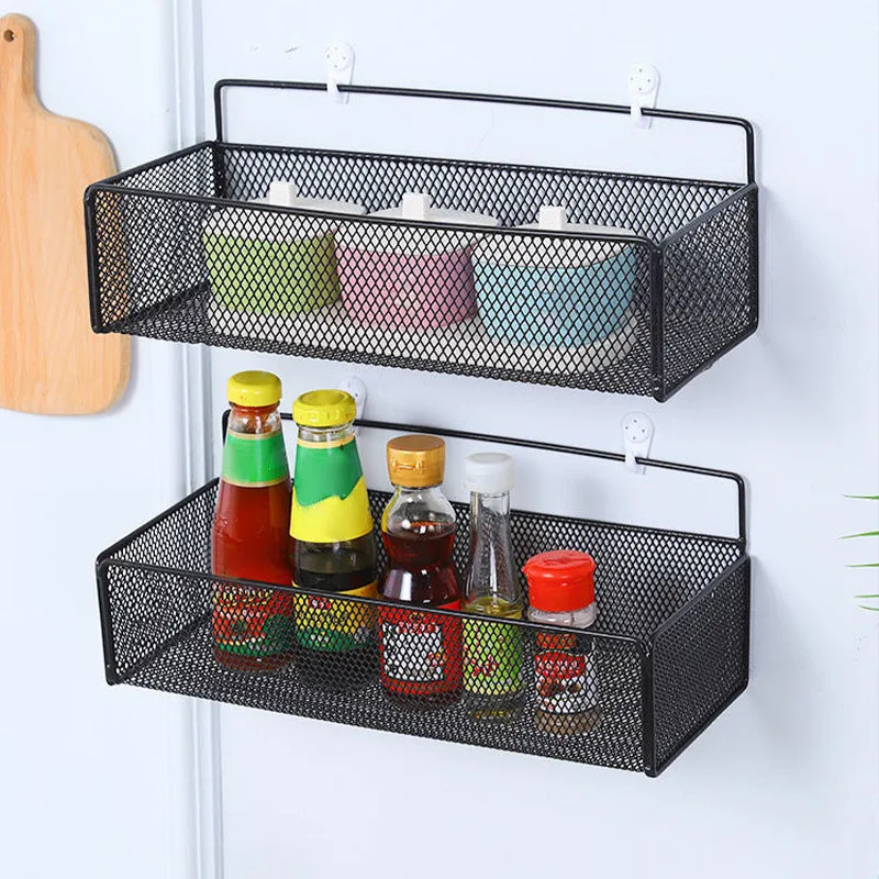 Black Wall-mounted Bathroom Shelf Shower Shampoo Rack Toilet