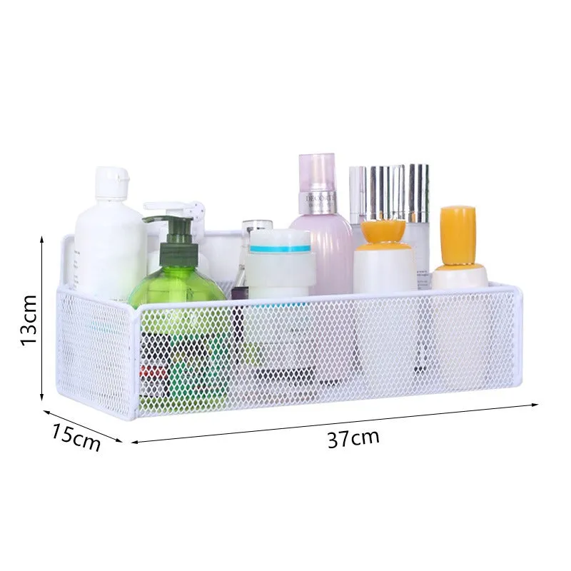 Black Wall-mounted Bathroom Shelf Shower Shampoo Rack Toilet