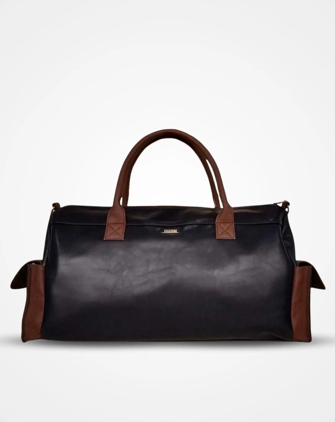 Blue & Brown 4 Pocket Leatherette Duffle / Luggage Bag