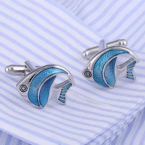 Blue Fish Cufflinks