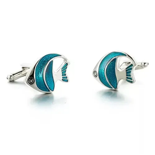 Blue Fish Cufflinks