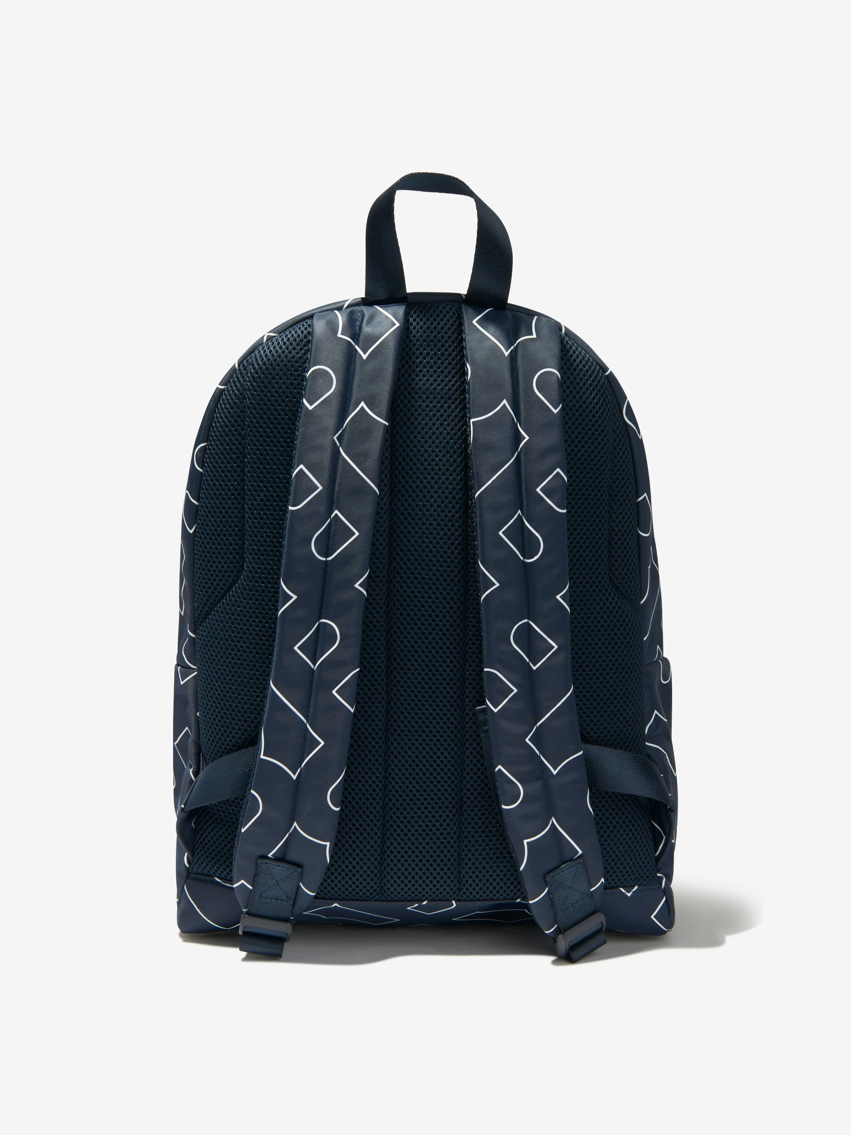 BOSS Kids Monogram Backpack In Navy