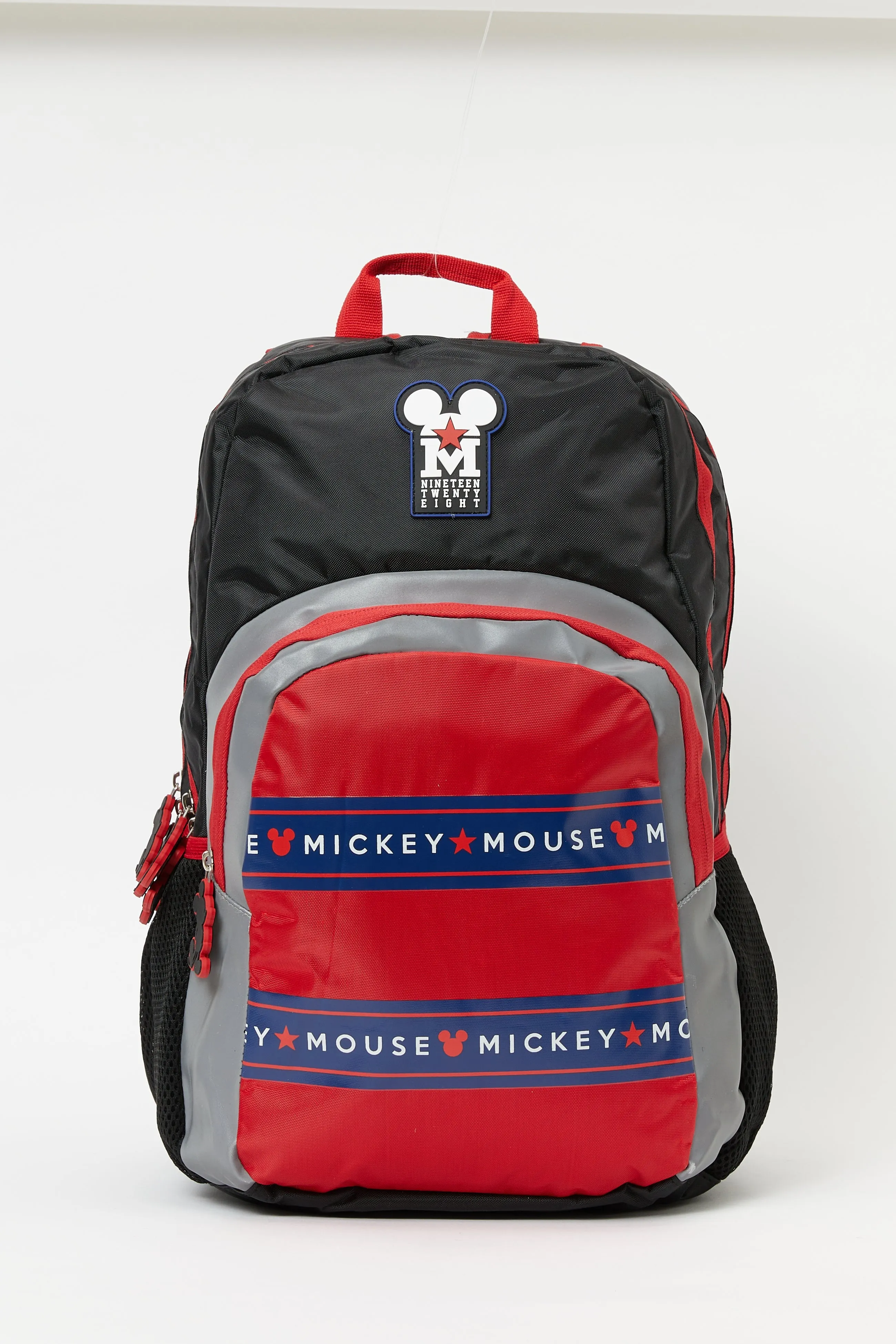 Boys Black And Red Mickey Mouse Teens 18" Backpack