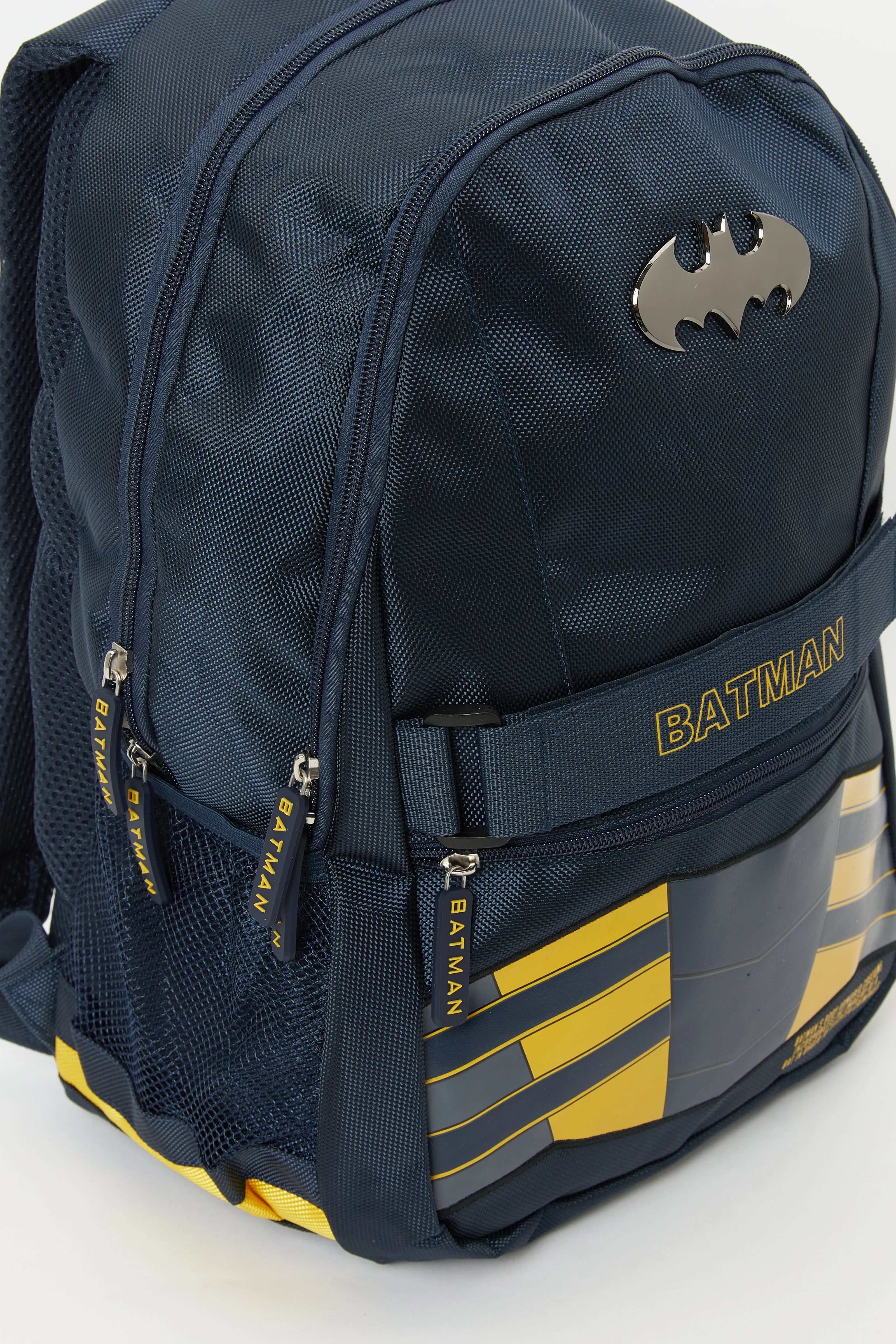 Boys Navy And Yellow Batman Teens 18" Backpack