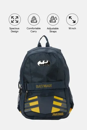 Boys Navy And Yellow Batman Teens 18" Backpack