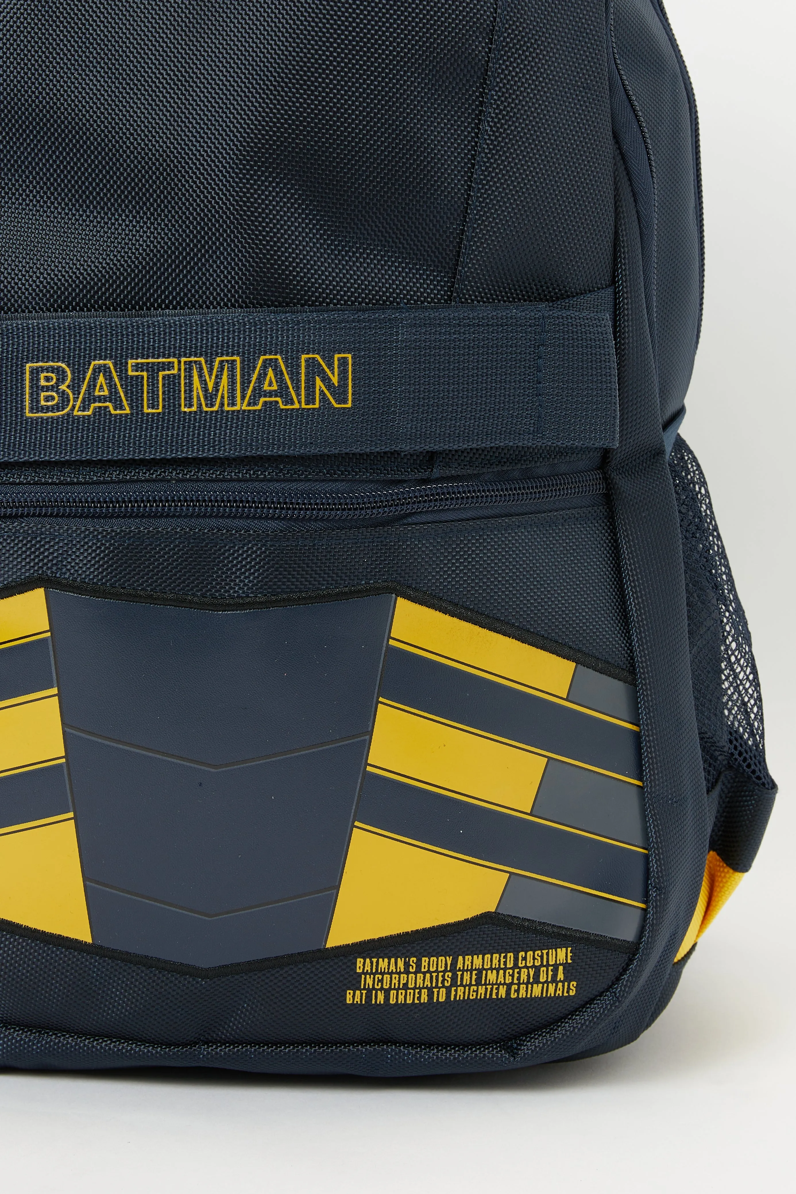 Boys Navy And Yellow Batman Teens 18" Backpack