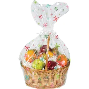 Bright Snowflakes Cello Bag for Basket