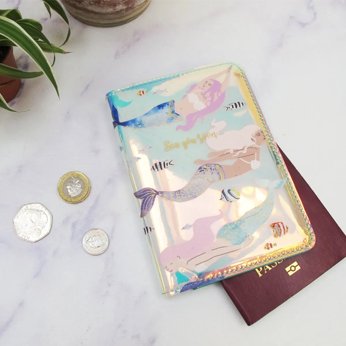 By The Sea Mermaid Passport Holder