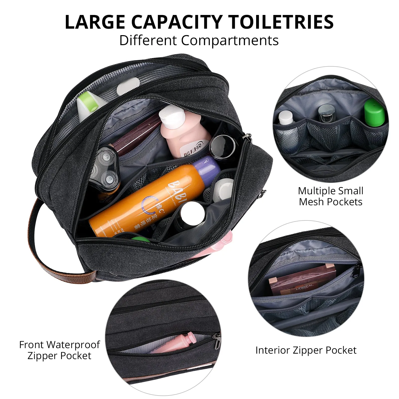 Canvas Travel Toiletry Bag for Men