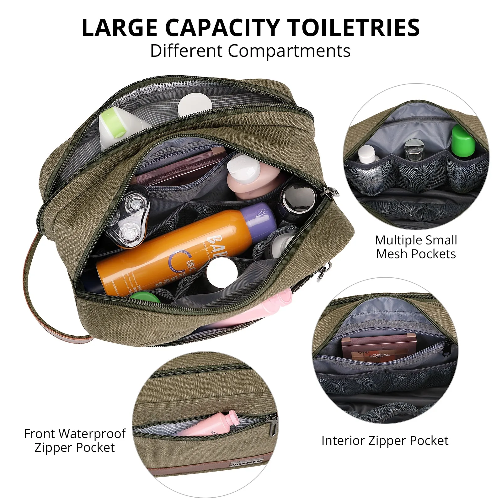 Canvas Travel Toiletry Bag for Men