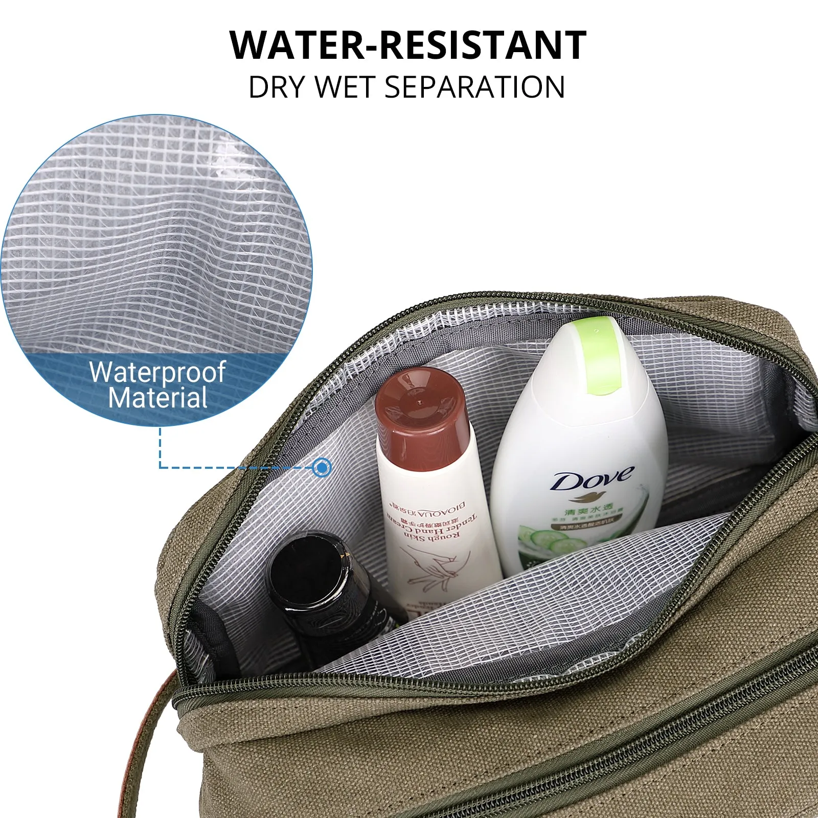 Canvas Travel Toiletry Bag for Men