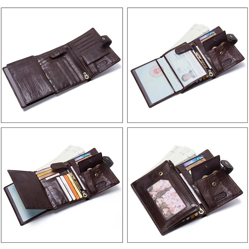 Casual Genuine Leather Wallet Men Passport Holder Coin Purse PORTFOLIO MAN Portomonee Short Wallets Passport Cover Travel Bag