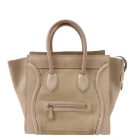 CELINE Luggage Mini Shopper Hand Bag Leather 165213 Beige