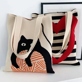 Chic Printed Knit Eco Totes - 32 Styles