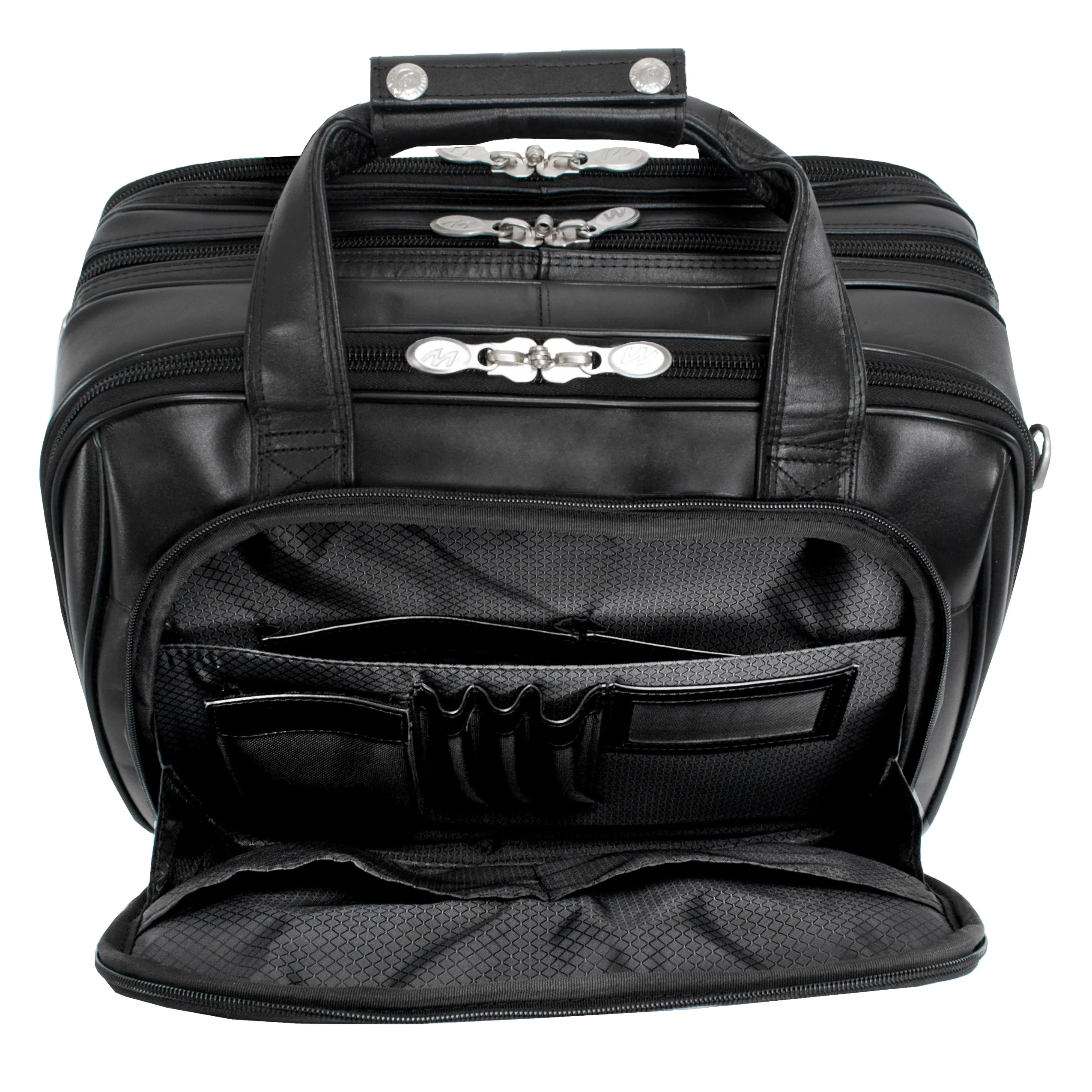 CHICAGO | 17” Leather Detachable-Wheeled Overnight Laptop Case