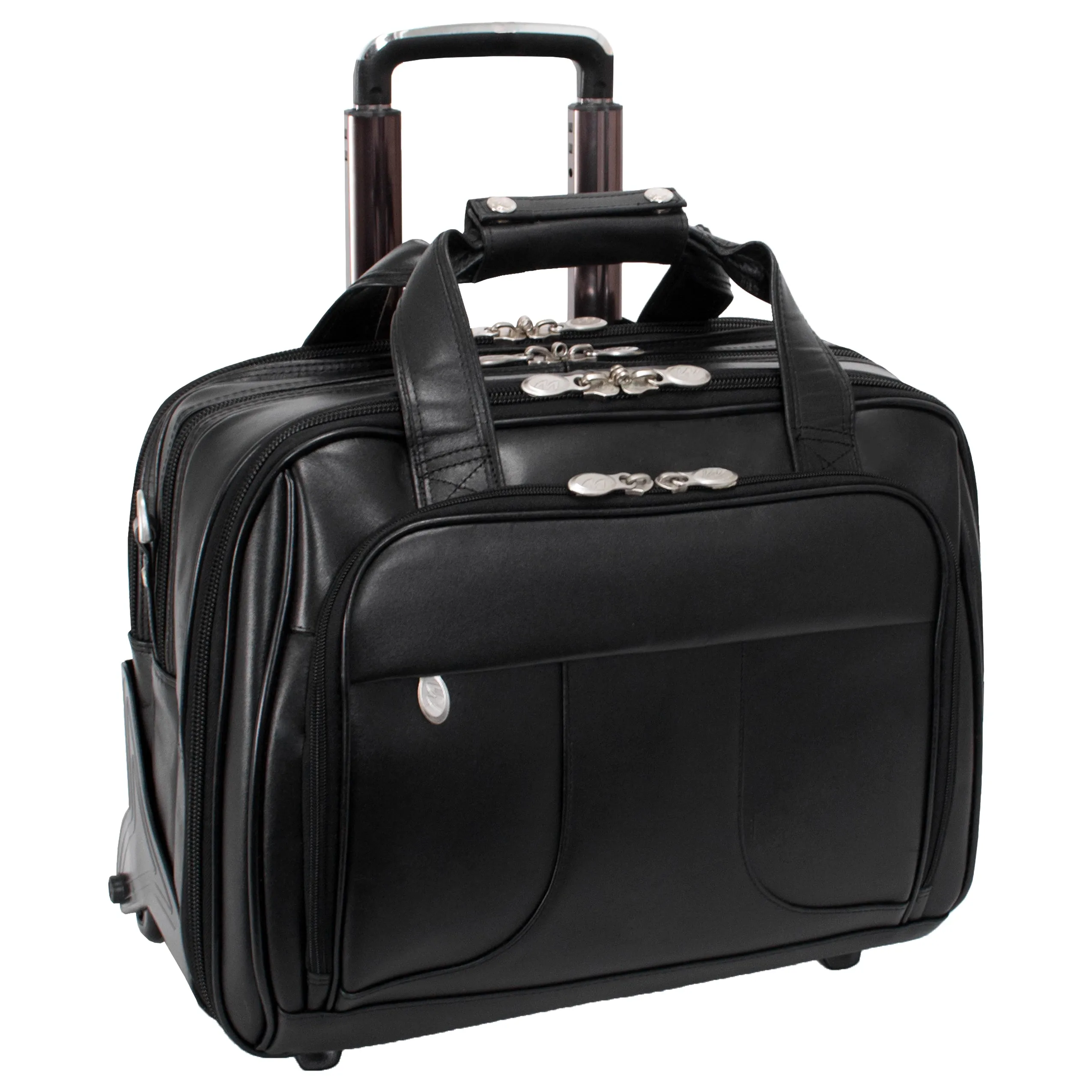 CHICAGO | 17” Leather Detachable-Wheeled Overnight Laptop Case