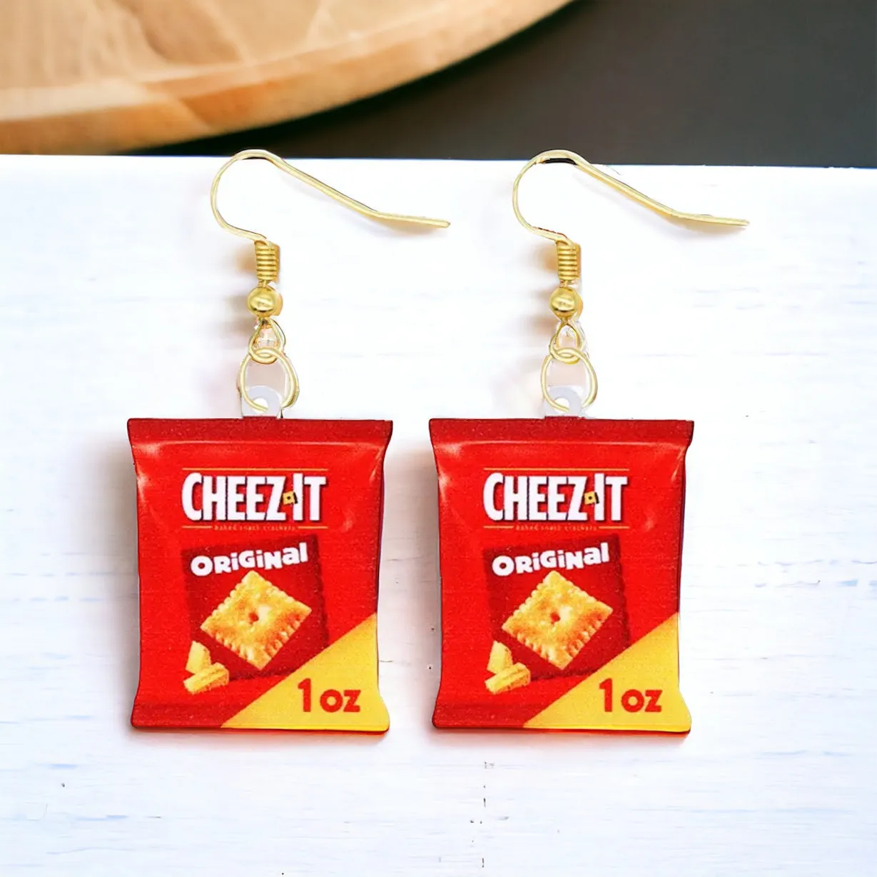 Chips Earrings - Chip Bag Earrings, Potato Chip Earrings, Handmade Earrings, Snack Food, Food Earrings