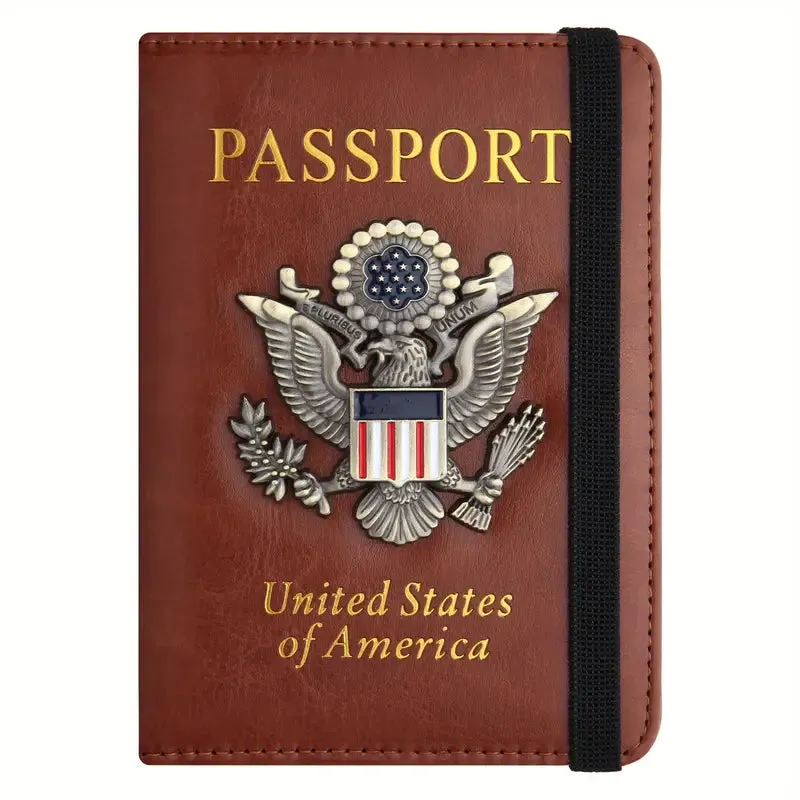 Creative Passport Holder Cover With 3D Metal Badge