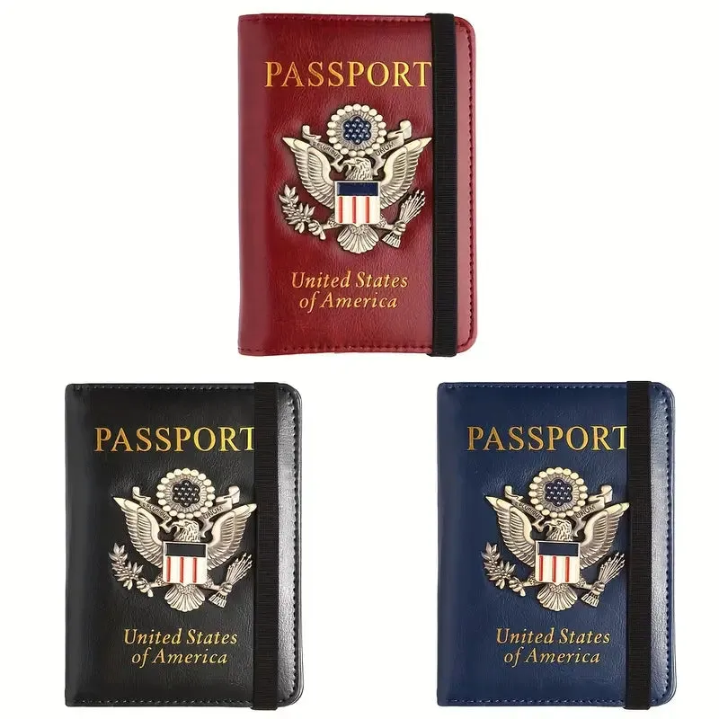 Creative Passport Holder Cover With 3D Metal Badge