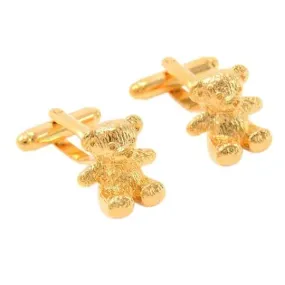 Cute Teddy Bear Cufflinks Gold