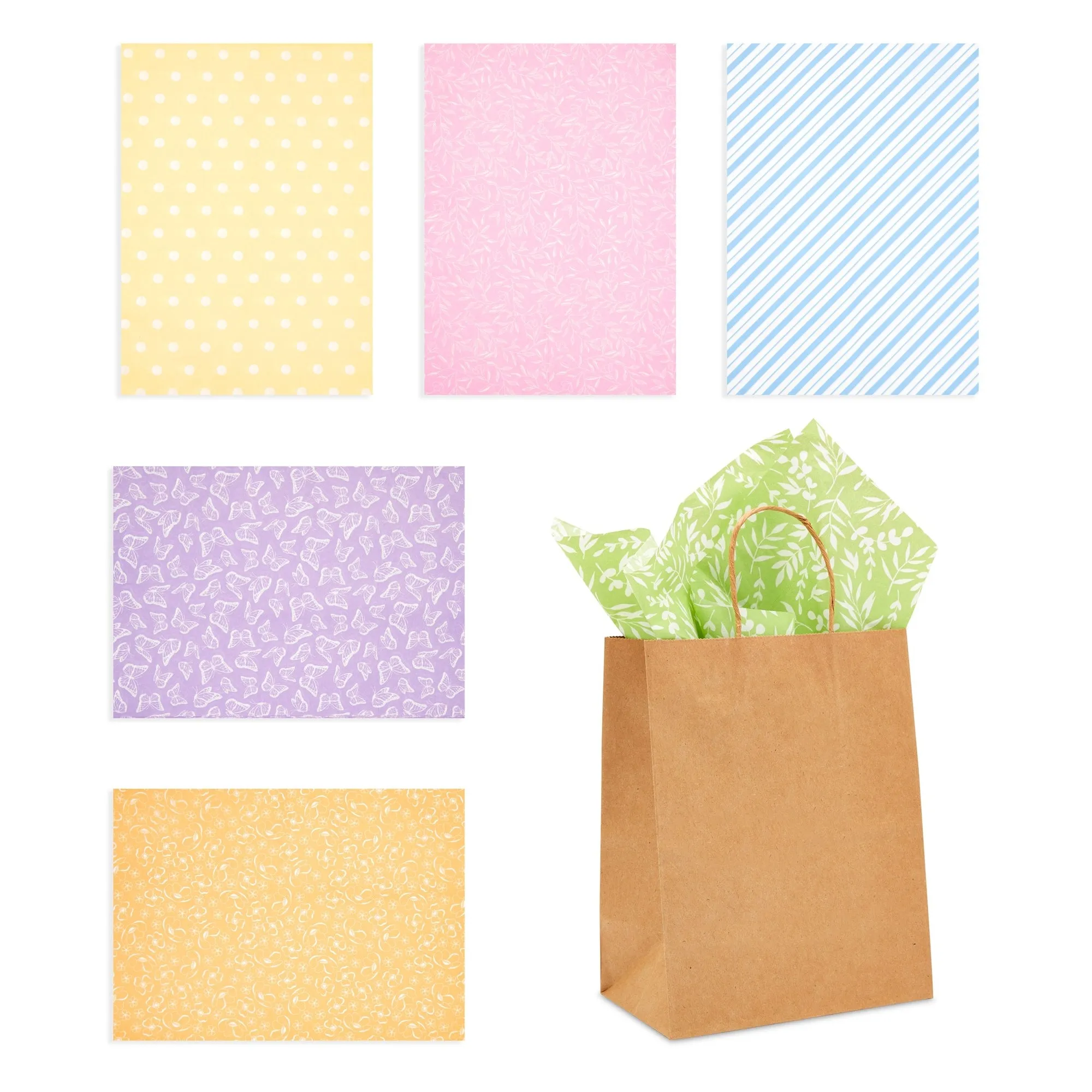 Decorative Tissue Paper for Gift Wrapping, 6 Printed Patterns (14x20 In, 120 Sheets)