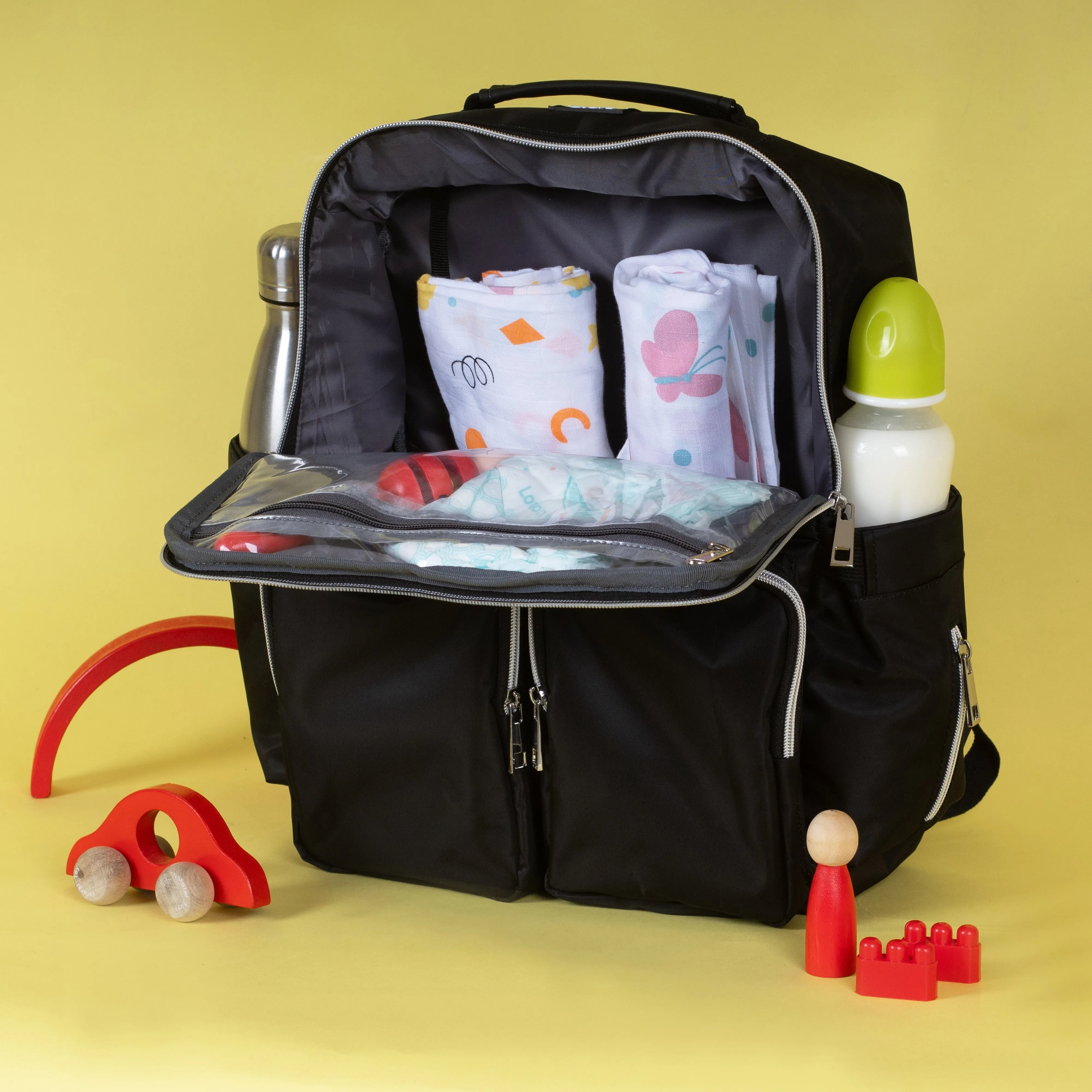 Ebony Black Diaper Bag