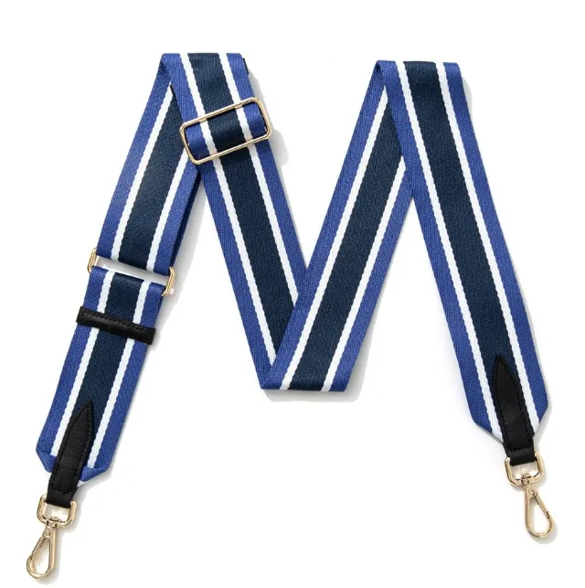 Fabucci Blue Black White Stripe Handbag Strap