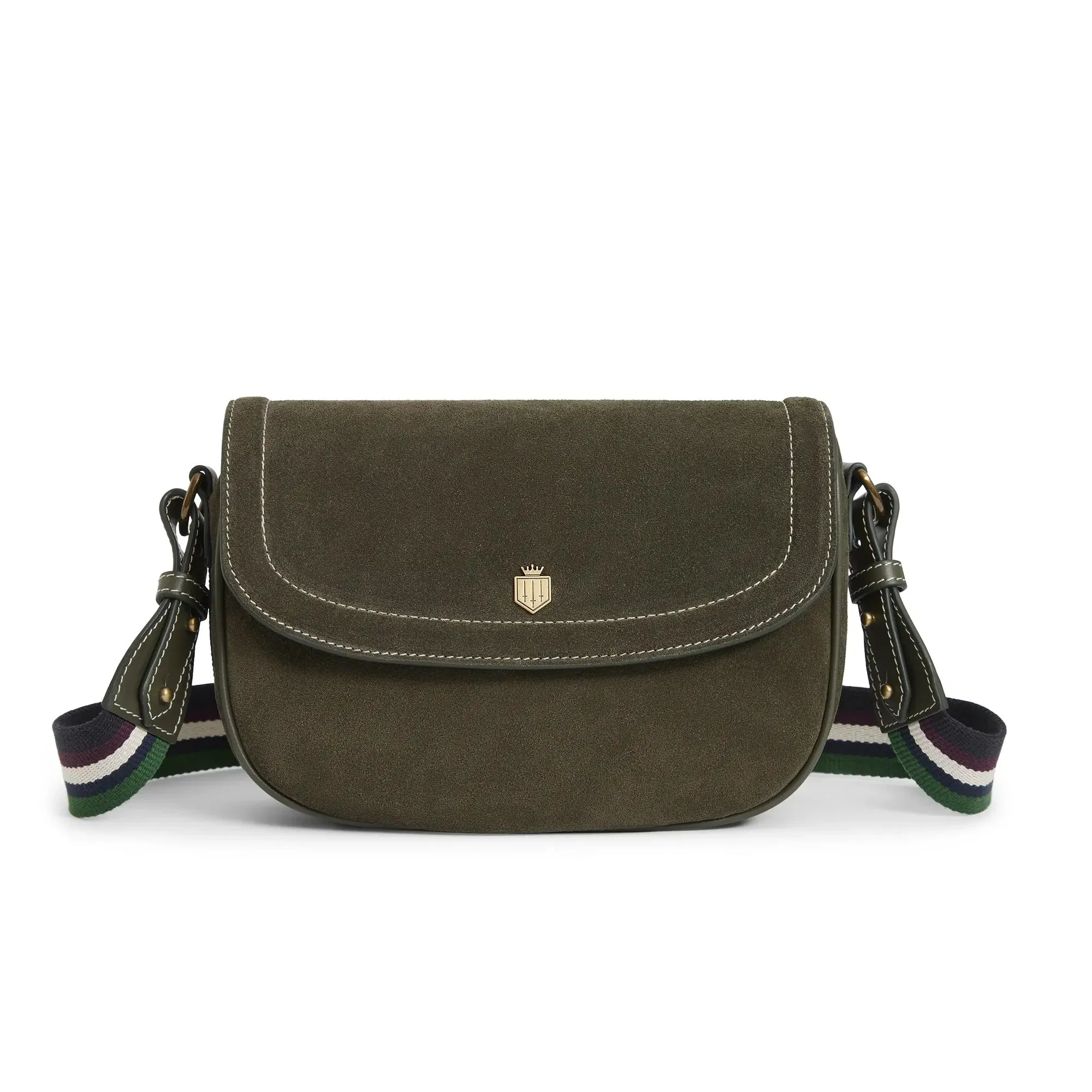 Fairfax & Favor Limited Edition Moss Green Suede Boston Handbag