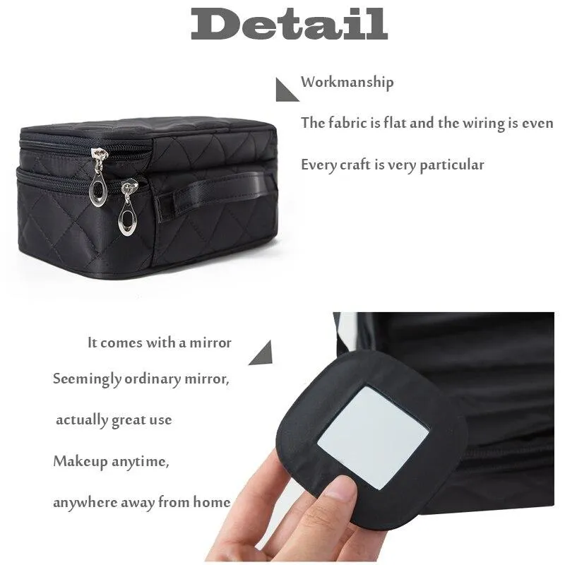 Fashion Large Capacity Women's Waterproof Nylon Makeup Bags