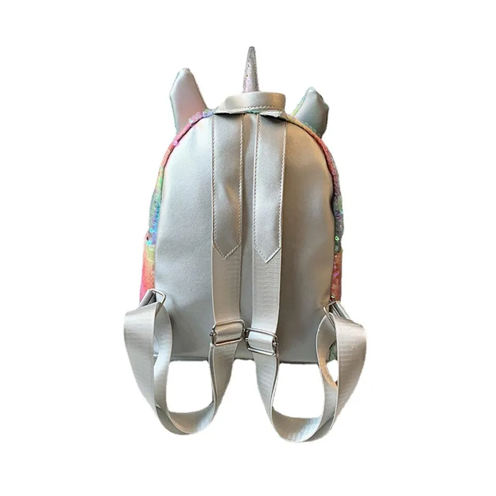 Fashion Wear-resistant Women's School Bag With Sequins Unicorn