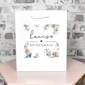 Floral Personalised Bride To Be Gift Bag, DIY Personalised Hen Party Bag, Green Hen Night Favour Bag, Gold Party Bags and Gifts, Hen Party