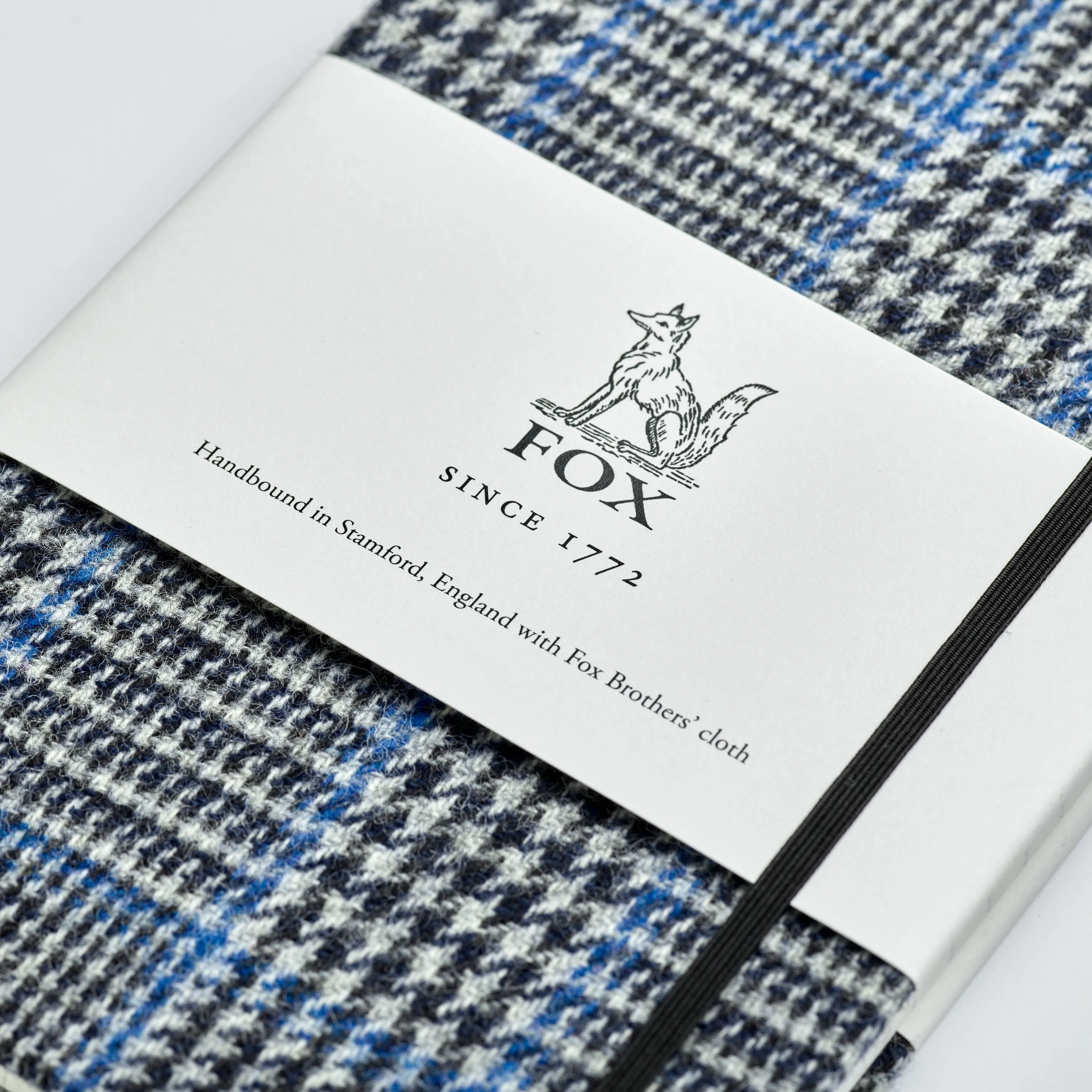 Fox Black & Ecru Glen Check with Blue Deco Pocket Notebook